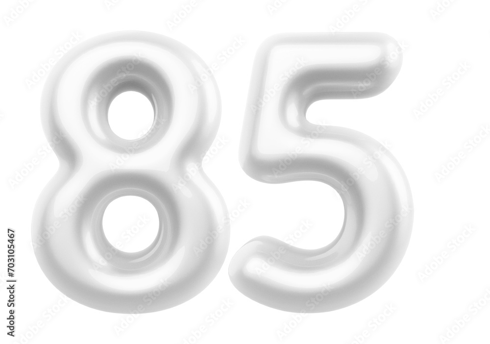 White Bubble Number 85 luxury render White Bubble Number 85 luxury render