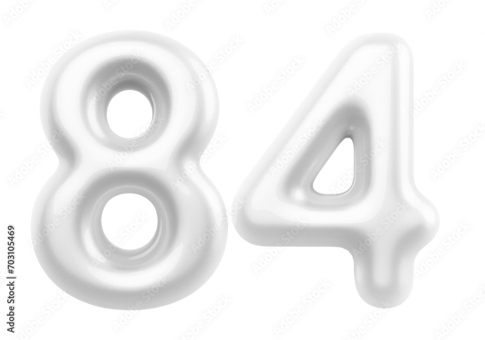 White Bubble Number 84 luxury render White Bubble Number 84 luxury render
