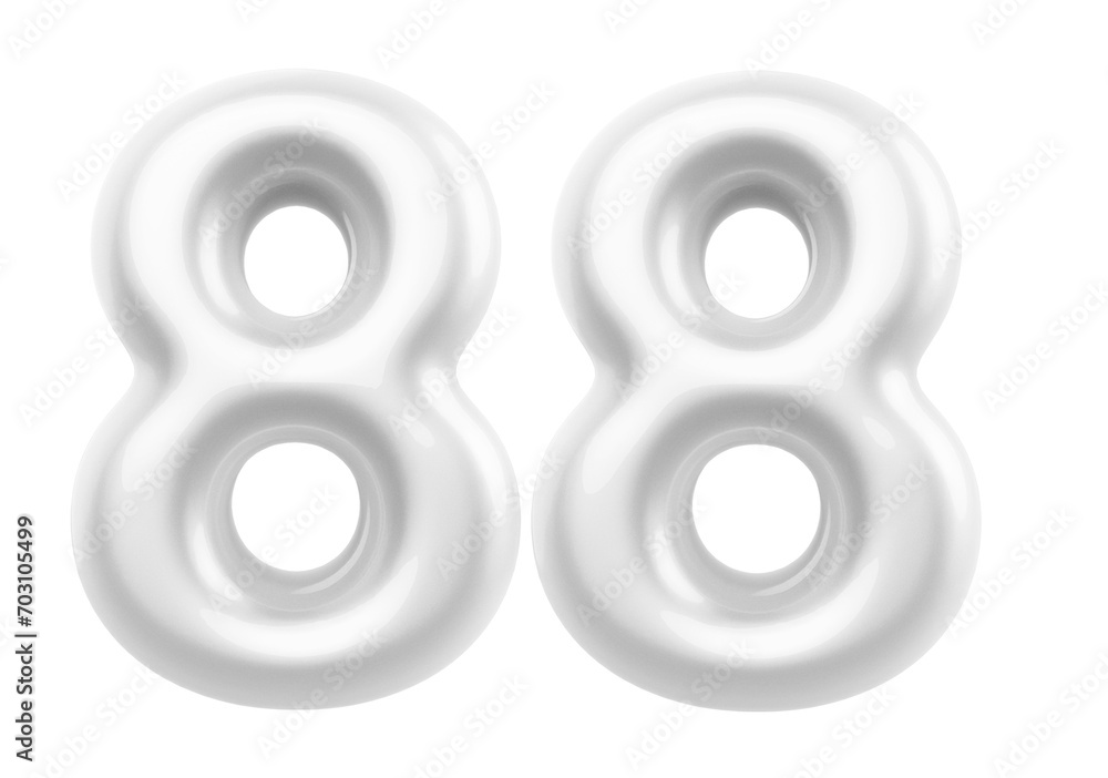 White Bubble Number 88 luxury render White Bubble Number 88 luxury render