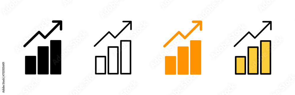 Growing graph Icon vector. Chart sign and symbol. diagram icon Growing graph Icon vector. Chart sign and symbol. diagram icon