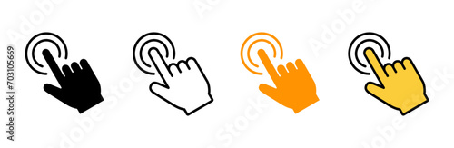 Hand click icon set  vector. pointer sign and symbol. hand cursor icon photo