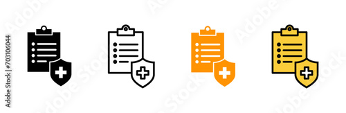 Medical insurance icon set vector. health insurance sign and symbol