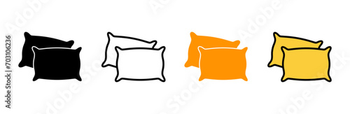 Pillow icon set vector. Pillow sign and symbol. Comfortable fluffy pillow
