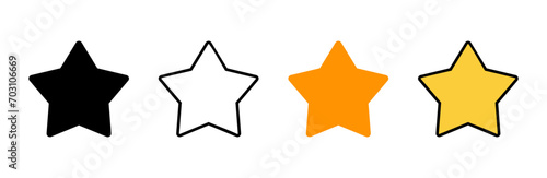 Star Icon set vector. rating sign and symbol. favourite star icon