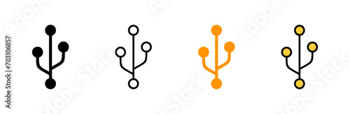 Usb icon set vector. Flash disk sign and symbol. flash drive sign.