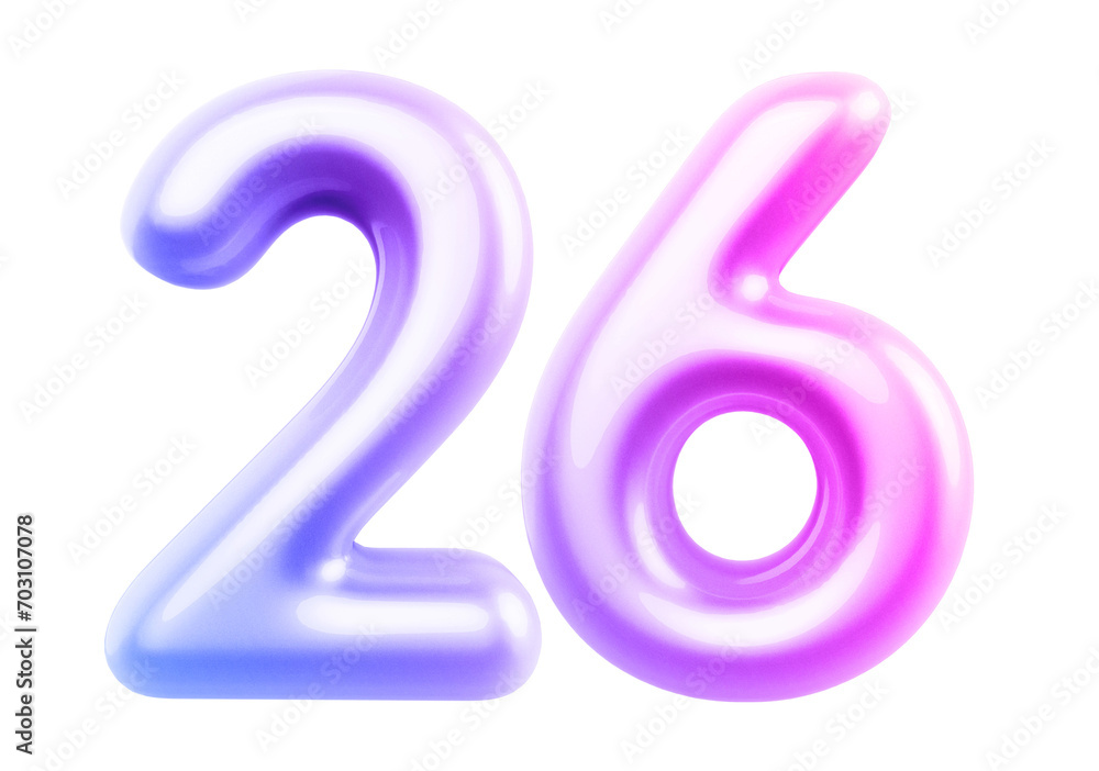 Gradient Bubble Number 26 luxury render Gradient Bubble Number 26 luxury render