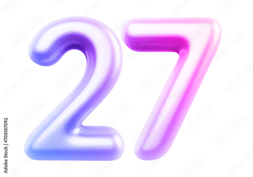 Gradient Bubble Number 27 luxury render Gradient Bubble Number 27 luxury render