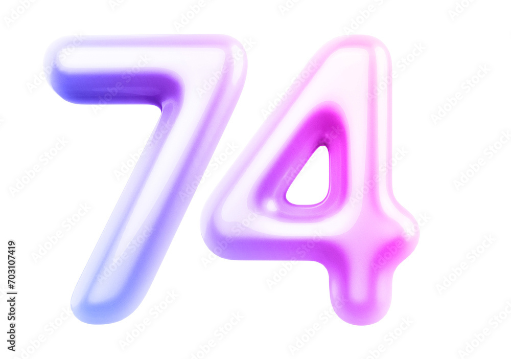 Gradient Bubble Number 74 luxury render Gradient Bubble Number 74 luxury render