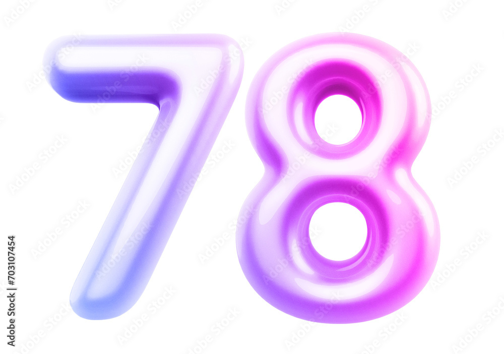Gradient Bubble Number 78 luxury render Gradient Bubble Number 78 luxury render