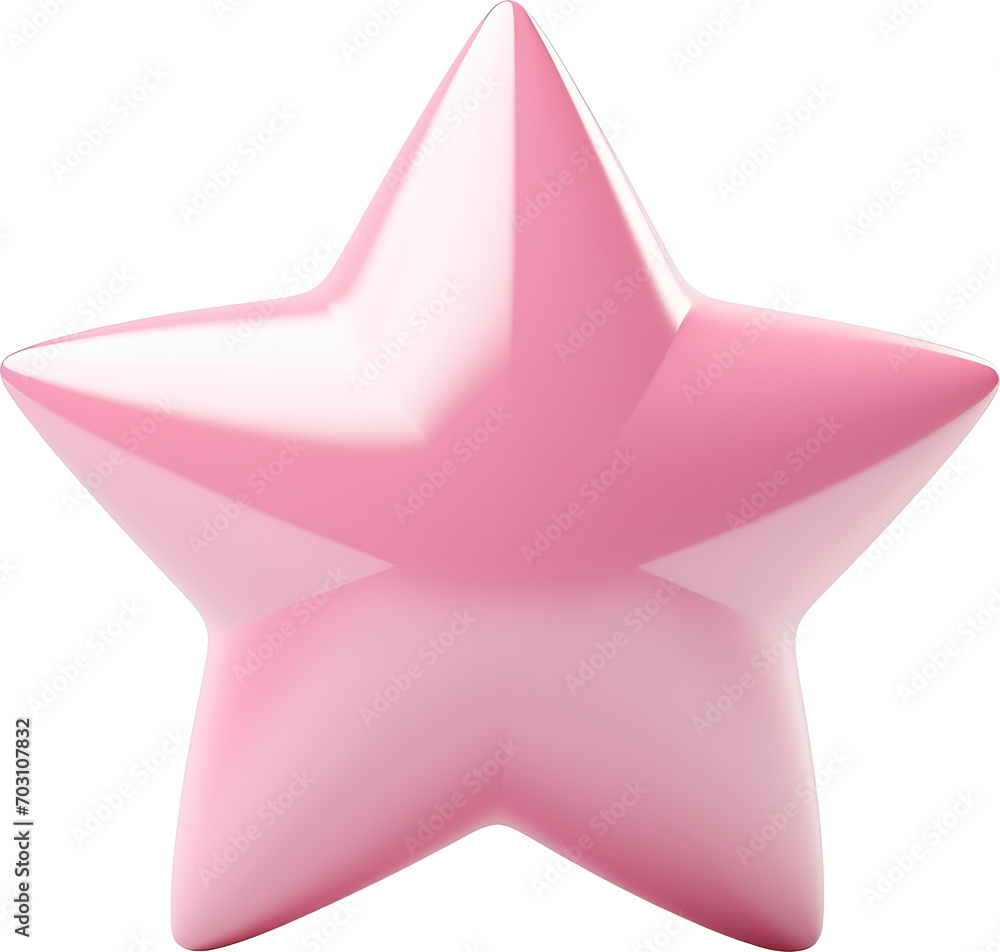 3d style pink star isolated on transparent background. PNG 3d style pink star isolated on transparent background. PNG