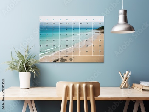 Obraz na płótnie Elegant Wall Calendar Mockup for Home and Office - AI Generated w salonie