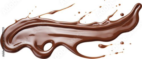 Chocolate splashes isolated on transparent background. PNG