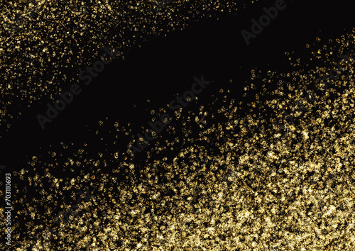 黒地に金色ラメのテクスチャ背景素材