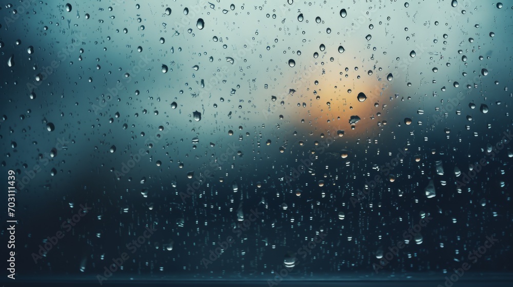 Rain Drops on a Window with a Beautiful Sunset Background Rain Drops on a Window with a Beautiful Sunset Background