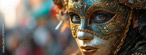 Obraz na płótnie Mask carnival venice masquerade venetian party background theater purim costume italy