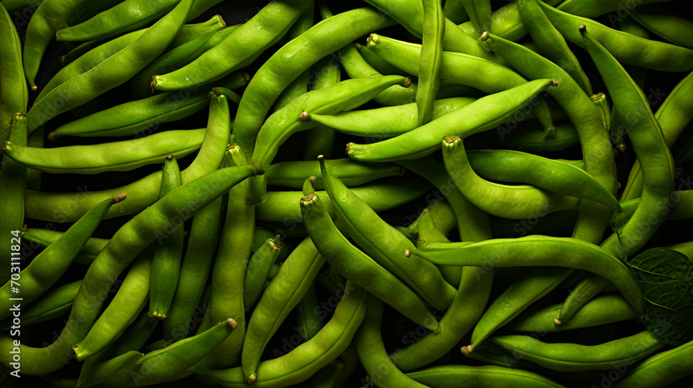 Green beans in a group wallpaper - ai generative