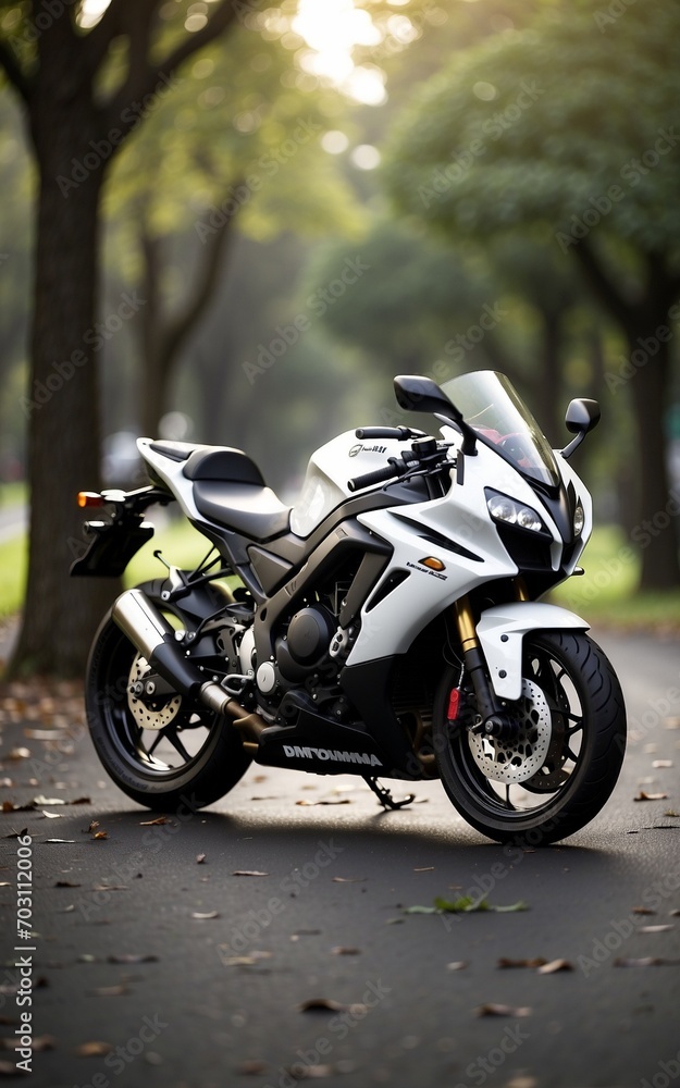 Sports Bike parked in the Park