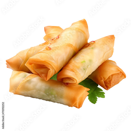 Spring rolls  isolated on a transparent background.