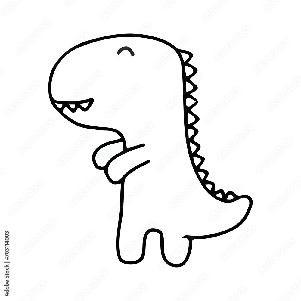 Cute dinosaur doodle with transparent background Cute dinosaur doodle with transparent background