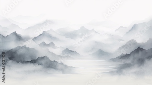 Mountain water color light gray background photo