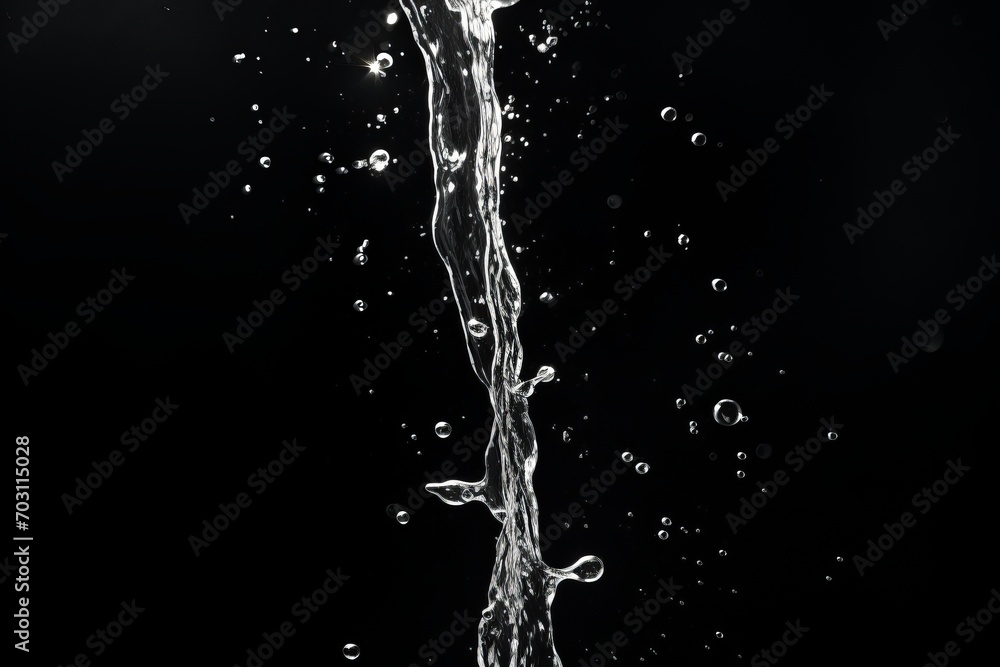 water splashes isolated black background