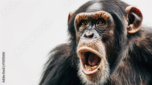驚いた表情のチンパンジー photo