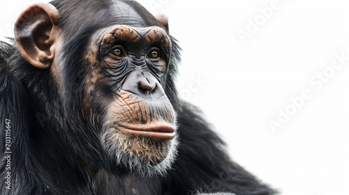 悲しい表情のチンパンジー © Rossi0917