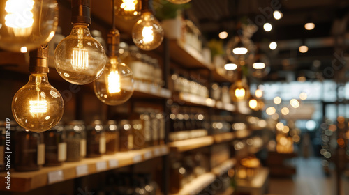 LED modern lights and bulbs on display in-store lighting department