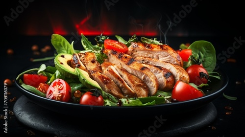 grilled chicken with vegetables