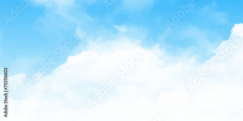 Sky Nature Landscape Background. Blue sky and clouds, beautiful abstract background, vector illustration