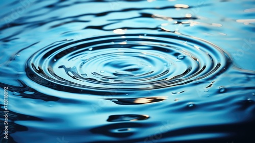 Ripples and rings in the aqua liquid background