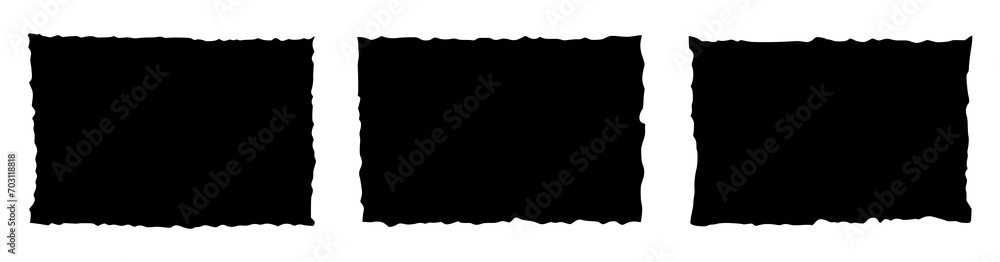 Rough Edge Rectangle Shape Collage Paper Torn Jagged Edge Rectangle