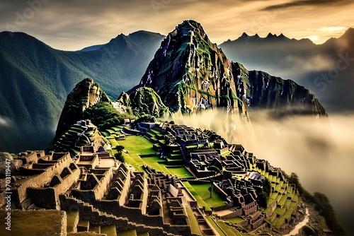Machu Picchu is an Inca archaeological site in Peru, South America, Machu Picchu, Peru, AI Generated
