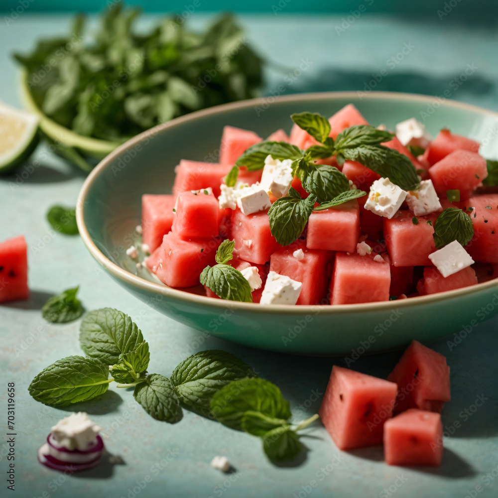 Refreshing Watermelon Feta Mint Salad Refreshing Watermelon Feta Mint Salad