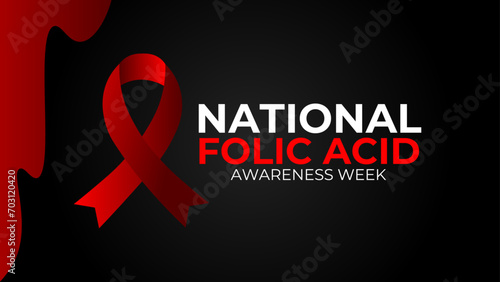 National Folic Acid Awareness Week. January is National Folic Acid Awareness Week. suit for banner, greeting card, poster, cover, flyer, backdrop, website, with background. Vector illustration