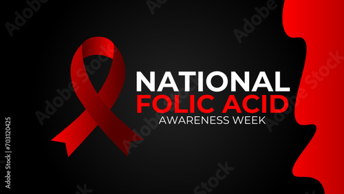 National Folic Acid Awareness Week. January is National Folic Acid Awareness Week. suit for banner, greeting card, poster, cover, flyer, backdrop, website, with background. Vector illustration photo
