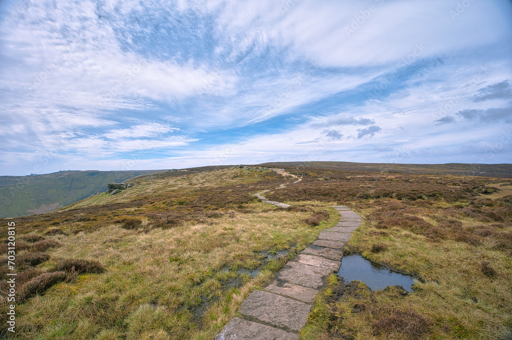 Fototapeta premium landscape with hills clouds in Peak District