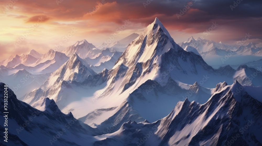 Snow mountain landscape Snow mountain landscape