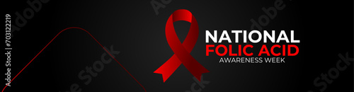 National folic acid awareness week. Vector web banner, poster, card for social media. Text National folic acid awareness week, vitamin B9, first Week in January. wellness, pregnancy, worldwide.