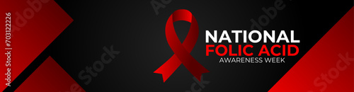 National folic acid awareness week. Vector web banner, poster, card for social media. Text National folic acid awareness week, vitamin B9, first Week in January. wellness, pregnancy, worldwide.