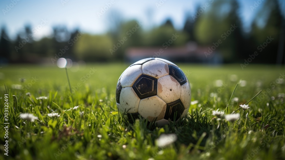 Obraz premium Soccer Ball on green grass