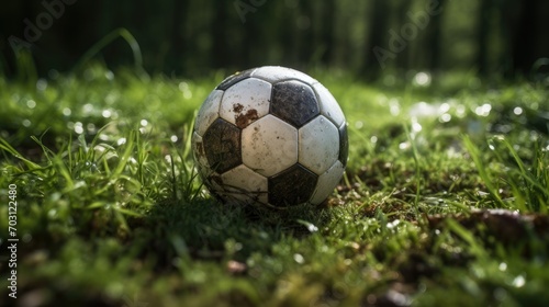 Soccer Ball on green grass © Zemon