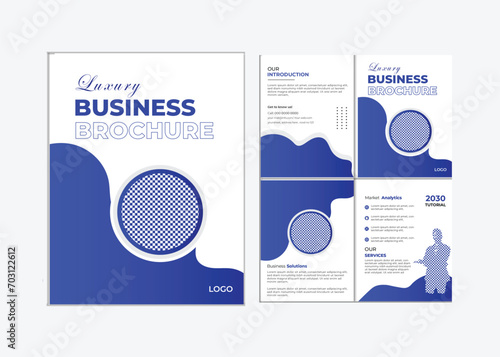 Vector Noticeable Modern Business Bi Fold Brochure Design Template 