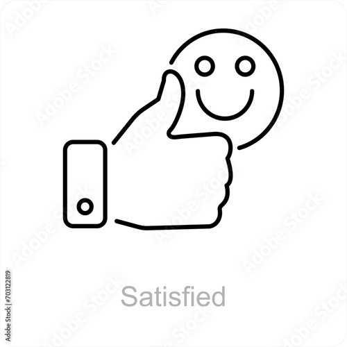 Satisfied and customer icon concept
