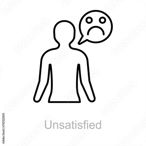 Unsatisfied and disappointed icon concept