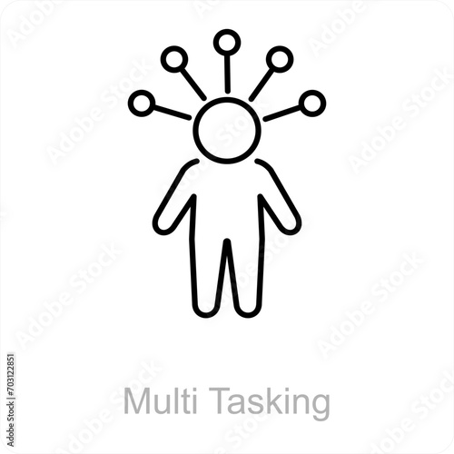 Multi Tasking and support icon concept