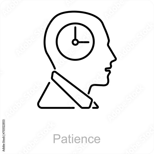 Patience and idea icon concept