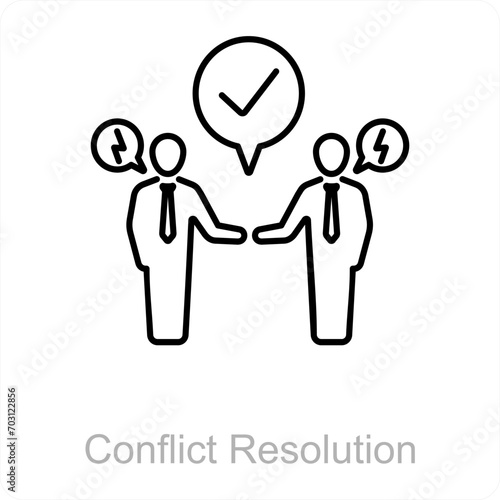 Conflict Resolution and violence icon concept