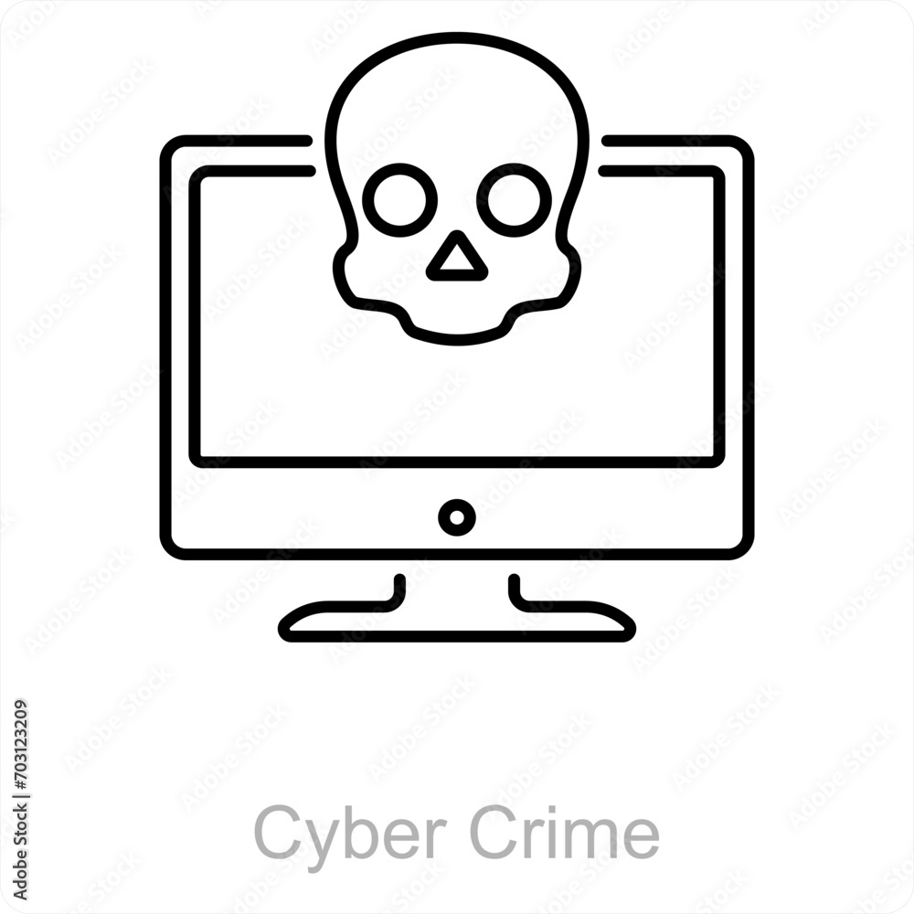 Cyber Crime and online crime icon concept Cyber Crime and online crime icon concept