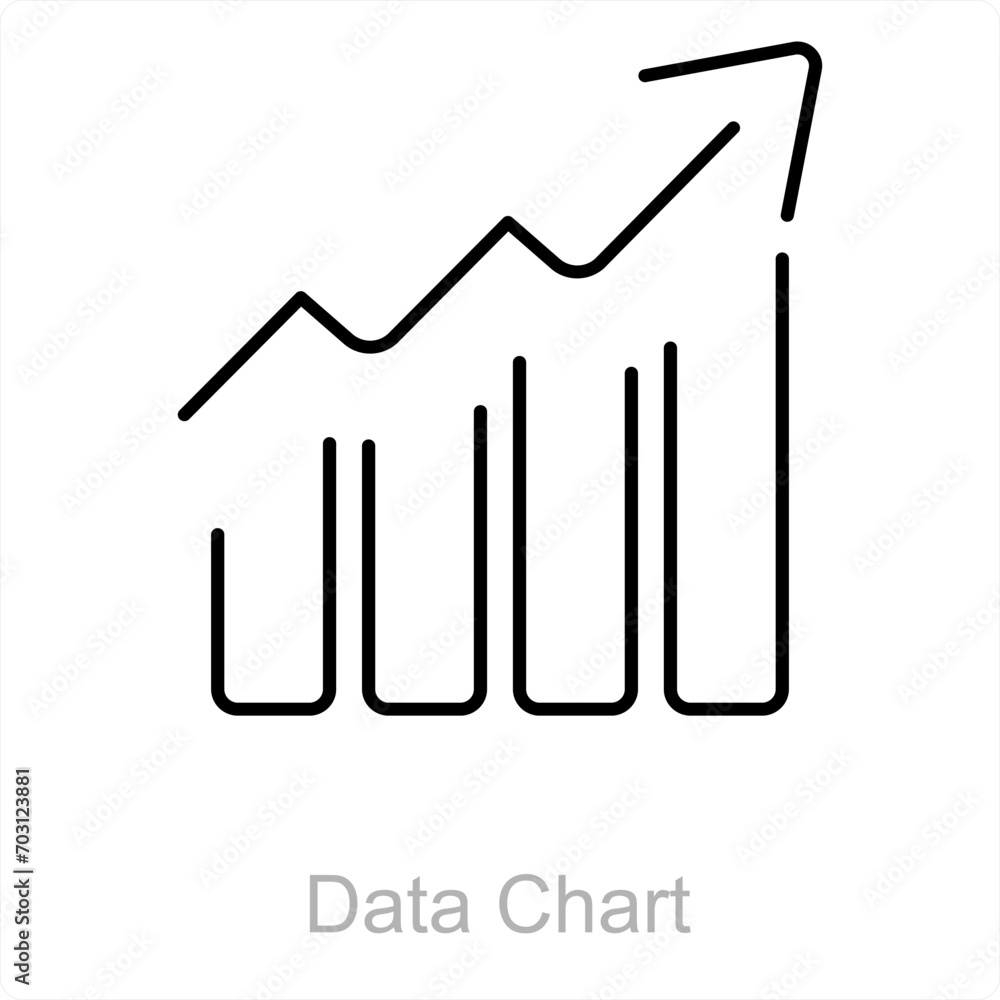 Data Chart and analytics icon concept - obrazy, fototapety, plakaty 